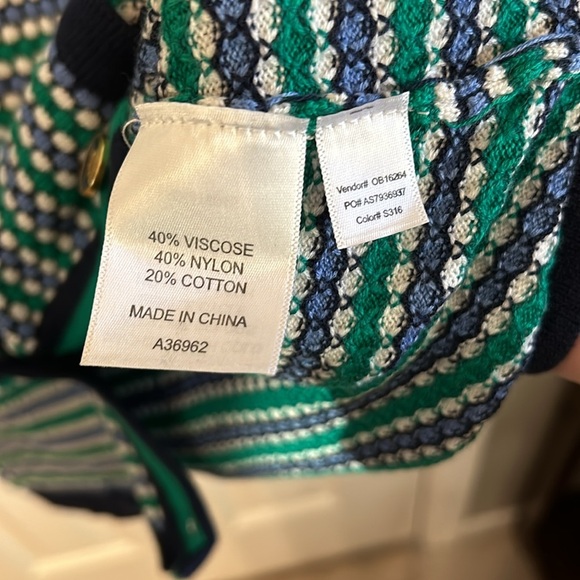 Appleseeds Women’s (S) Multicolor Dot Striped Cardigan Soft Sweater NWT Classic - Picture 7 of 8